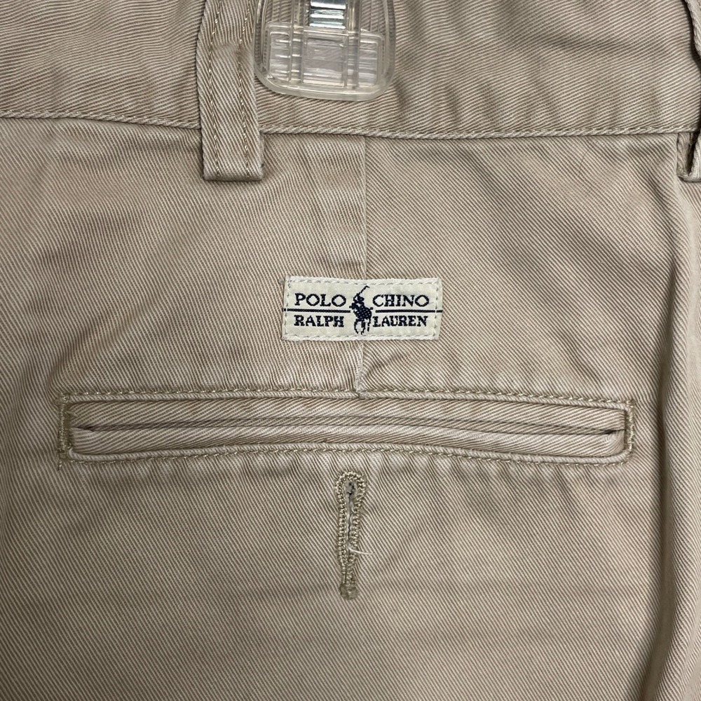 Polo Ralph Lauren Mens Khaki Pleated Chino Shorts Tan Cotton Size 36 RN41381 - Picture 5 of 6